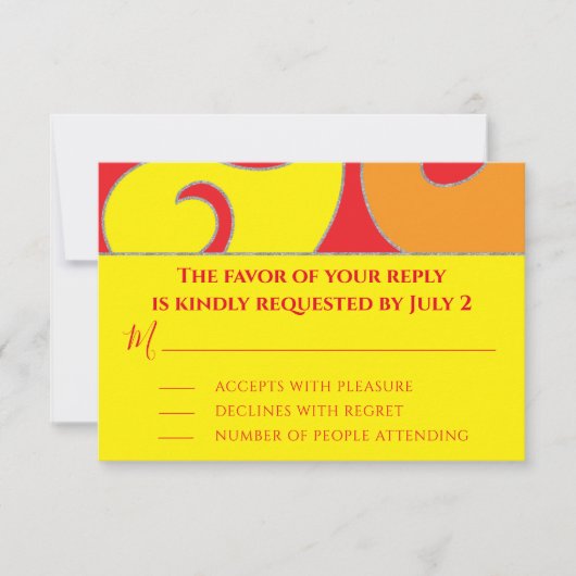 BM Bar or Bat Mitzvah UAWG Silvery Wirbel RSVP Karte (Vorderseite)