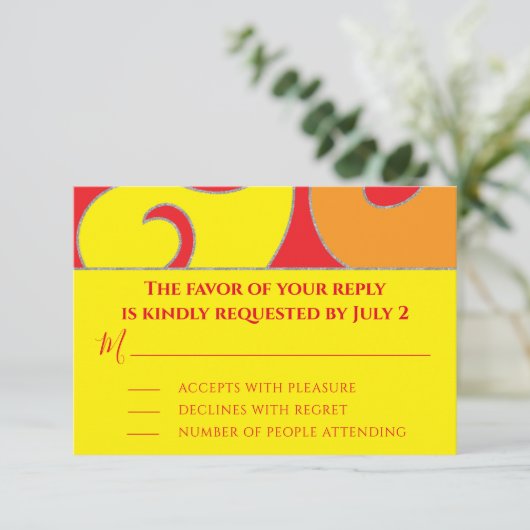 BM Bar or Bat Mitzvah UAWG Silvery Wirbel RSVP Karte (Stehend Vorderseite)