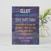 BM Bar or Bat Mitzvah Wall Deko Einladung (Stehend Vorderseite)