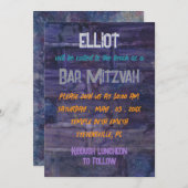 BM Bar or Bat Mitzvah Wall Deko Einladung (Vorne/Hinten)