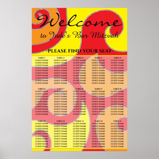 BM Bar und Bat Mitzvah in den 1960er Jahren Seatin Poster (Vorne)