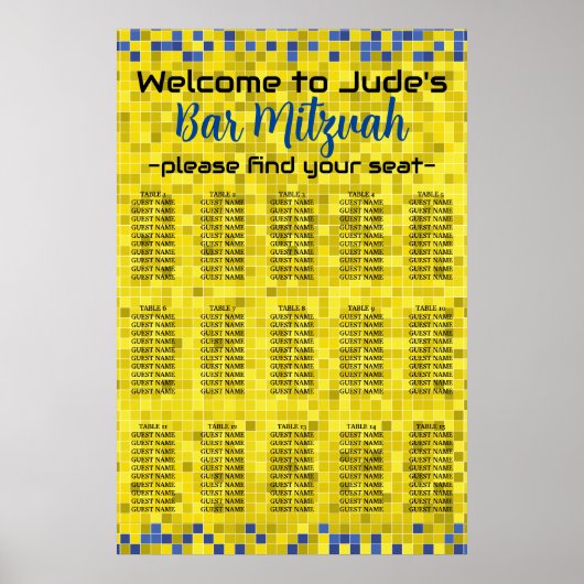 BM Bar und Bat Mitzvah Spiel auf Seekarte Poster (Vorne)