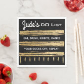 BM Bat Bar Mitzvah Classic Black and Gold Napkins Serviette (Beispiel)