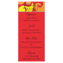 BM Bat Bar Mitzvah Design Food Menu der 1960er Jah