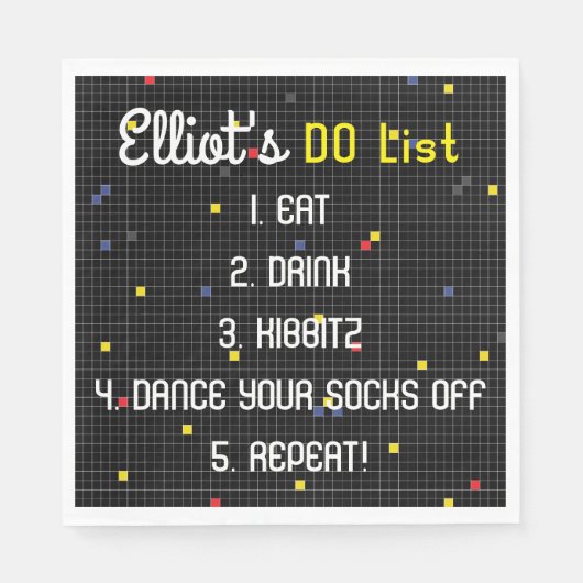 BM Bat Bar Mitzvah Game On Serviette (Vorderseite)