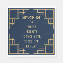 BM Bat Bar Mitzvah Navy Art Deco