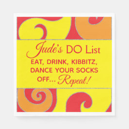 BM Bat Bar Mitzvah Silvery Wirbel Napkins Serviette