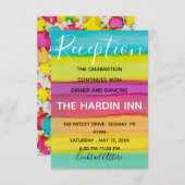 BM Bat Mitzvah Bar Mitzvah Colorful Empfang Card Begleitkarte (Vorne/Hinten)