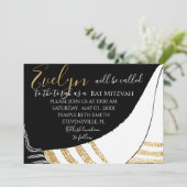 BM Bat Mitzvah Bar Mitzvah Elegante Einladung (Stehend Vorderseite)