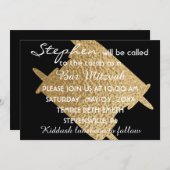 BM Bat Mitzvah Bar Mitzvah Gold Torah 5 x 7 Einladung (Vorne/Hinten)