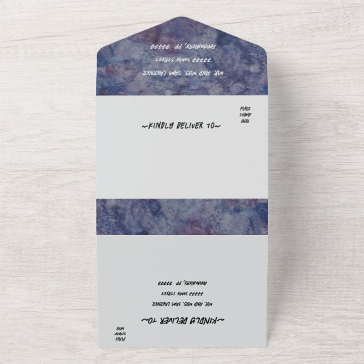 BM Bat Mitzvah Blues und Pinks All In One Einladung (Außenbereich)