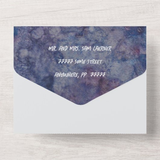 BM Bat Mitzvah Blues und Pinks All In One Einladung (Rückseite)