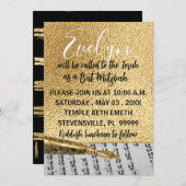 BM Bat oder Bar Mitzvah Elegant Torah Yad Einladun Einladung (Vorne/Hinten)