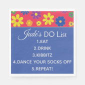 BM Bat oder Bar Mitzvah Flowins Napkins Serviette (Vorderseite)