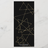 BM Bat oder Bar Mitzvah Gold Stars Menü Menükarte (Rückseite)