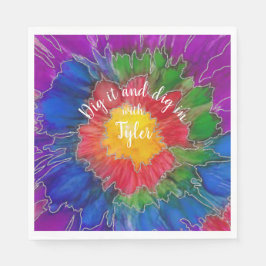 BM Bat oder Bar Mitzvah Napkin farbige Tinten Serviette