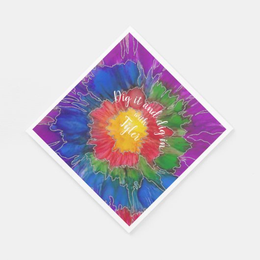 BM Bat oder Bar Mitzvah Napkin farbige Tinten Serviette (Ecke)