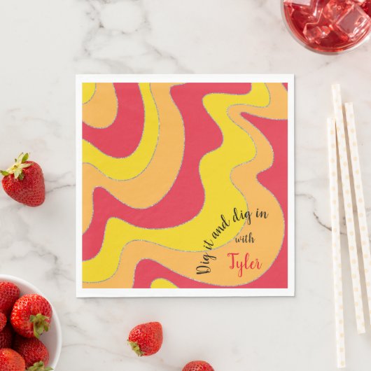 BM Bat oder Bar Mitzvah Napkin Waves Serviette (Beispiel)