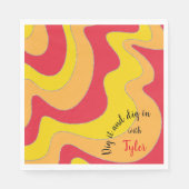 BM Bat oder Bar Mitzvah Napkin Waves Serviette (Vorderseite)