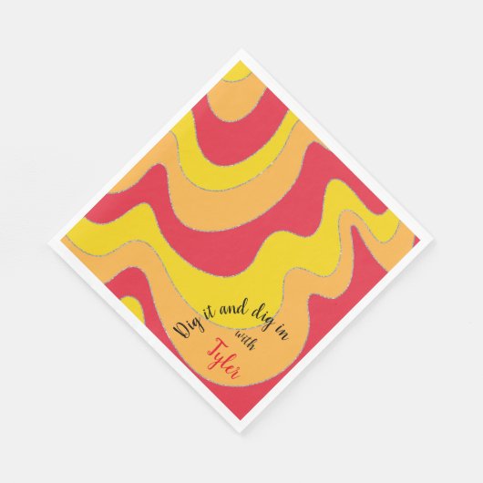 BM Bat oder Bar Mitzvah Napkin Waves Serviette (Ecke)