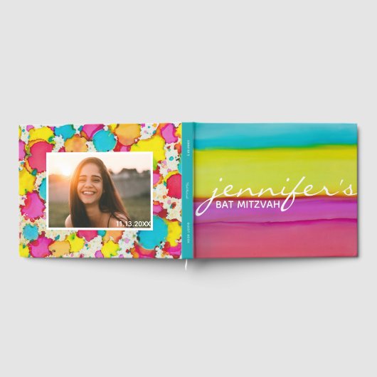 BM Bat oder Bar Mitzvah Party Confetti Gästebuch (Voll)