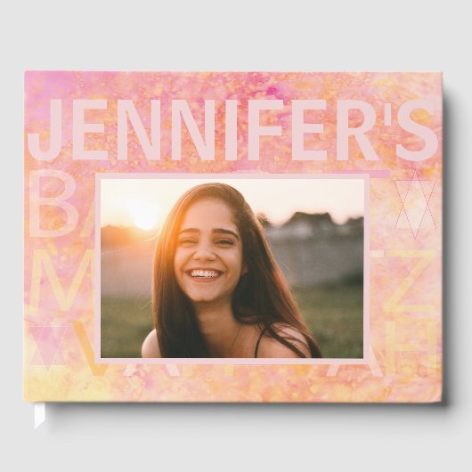 BM Bat oder Bar Mitzvah Party einfach subtil Gästebuch (Vorderseite)