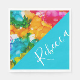 BM Bat oder Bar Mitzvah Splash of Color Napkins Serviette