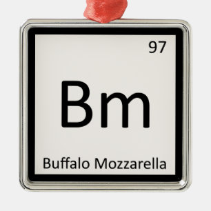 Bm - Buffalo Mozzarella Cheese Chemie Symbol Silbernes Ornament
