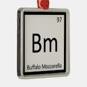 Bm - Buffalo Mozzarella Cheese Chemistry Symbol Silbernes Ornament (Rechts)
