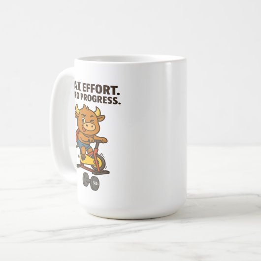 BMax Effort Null Fortschritt - Funny Bullio Gym Kaffeetasse (Vorderseite Links)