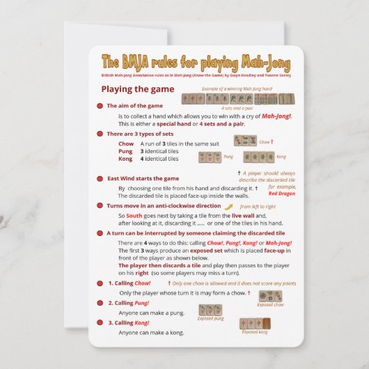 BMJA rules card - Spielen des Spiels (1) Einladung (Vorderseite)