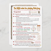 BMJA rules card - The Goulash Einladung (Vorne/Hinten)