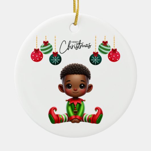 BMSC Christmas Elf Ornament, V1 Keramik Ornament (Vorne)