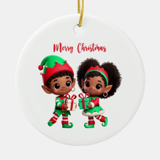 BMSC Christmas Elf Ornament, V2 Keramik Ornament (Vorne)