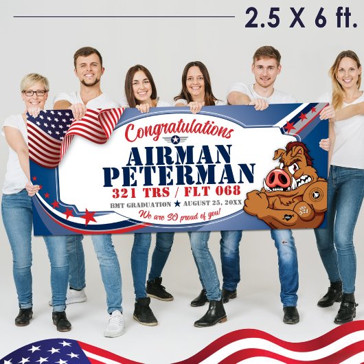 BMT Abschluss 321 TRS Warthogs Militär der Luftwaf Banner