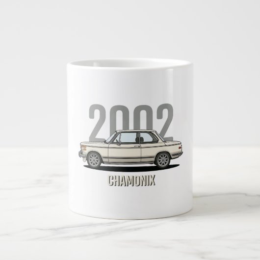 BMW 2002 Chamonix White Oldtimer Jumbo-Tasse (Vorderseite)