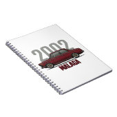 BMW 2002 Malaga Red Oldtimer Notizblock (Rechte Seite)