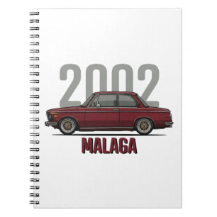 BMW 2002 Malaga Red Oldtimer Notizblock