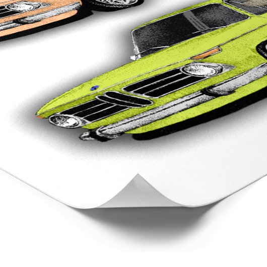 BMW 2002 Multi Car Poster (Ecke)