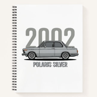 BMW 2002 Polaris Silber Klassiker Notizblock