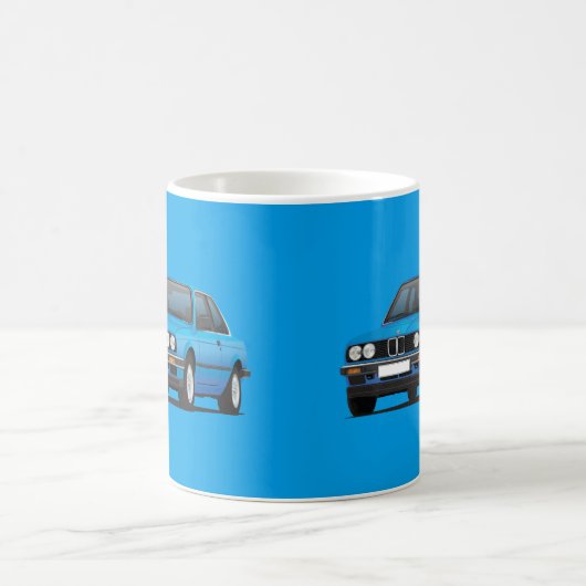 BMW 3 Reihe, E30, Blau, Illustration Kaffeetasse (Mittel)