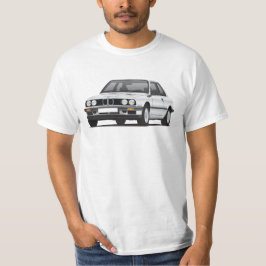 BMW E30 (3-series), silberne Illustration, T - T-Shirt