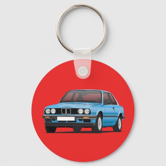 BMW E30 silberblau Schlüsselanhänger (Vorderseite)