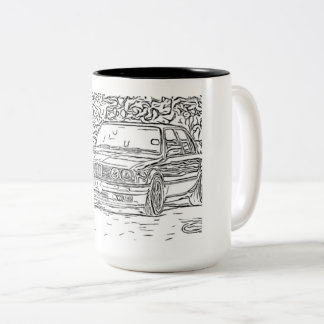 BMW E30 sketch 2 Zweifarbige Tasse