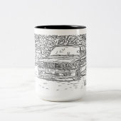 BMW E30 sketch 2 Zweifarbige Tasse (Mittel)