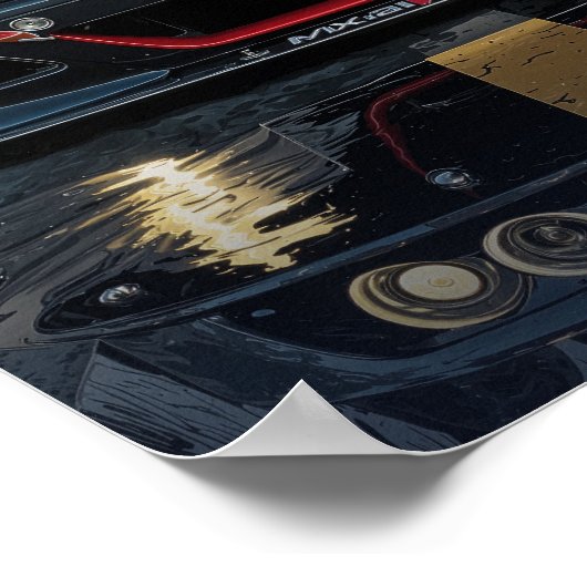 BMW M3 Front View City Stream Art Poster (Ecke)