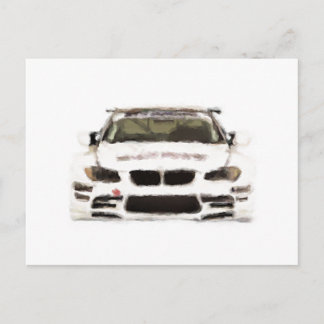 BMW M3 Racing Car Handgemalt Art Pinsel Vorlage Postkarte
