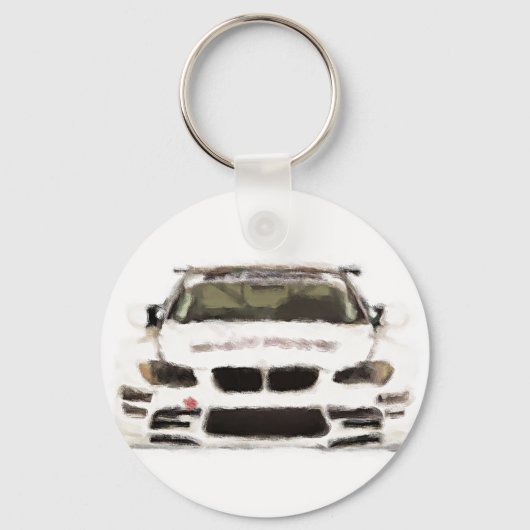 BMW M3 Racing Car Handgemalt Art Pinsel Vorlage Schlüsselanhänger (Vorderseite)