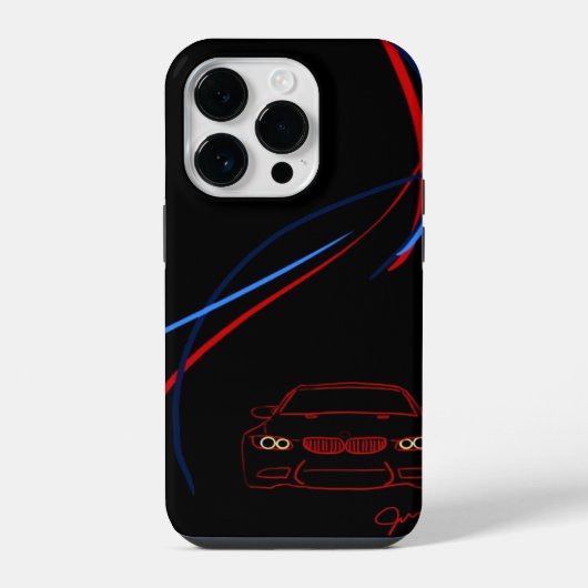 BMW M3 Streifen iPhone 14 Fall Hülle (Rückseite)