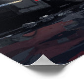 BMW M3 Sunset Street Art Poster (Ecke)